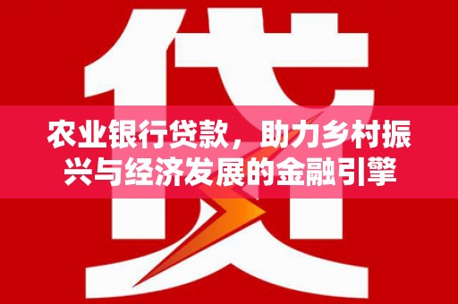 南宫农业银行贷款，助力乡村振兴与经济发展的金融引擎