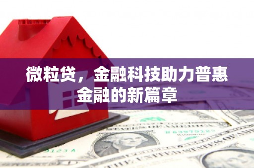 南宫微粒贷，金融科技助力普惠金融的新篇章
