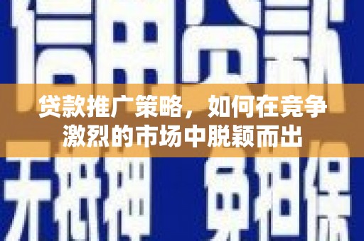 南宫贷款推广策略，如何在竞争激烈的市场中脱颖而出