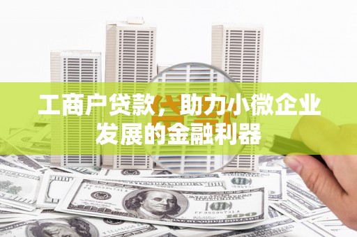 南宫工商户贷款，助力小微企业发展的金融利器