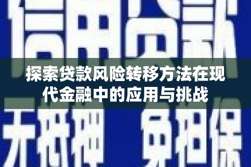 南宫探索贷款风险转移方法在现代金融中的应用与挑战