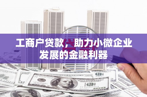南宫工商户贷款，助力小微企业发展的金融利器