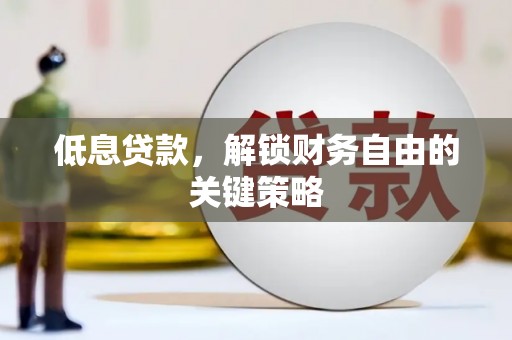 南宫低息贷款，解锁财务自由的关键策略