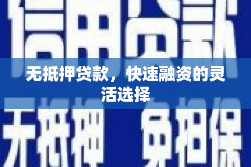 南宫无抵押贷款，快速融资的灵活选择