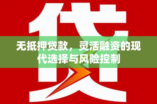 南宫无抵押贷款，灵活融资的现代选择与风险控制