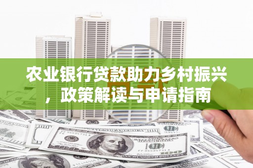 南宫农业银行贷款助力乡村振兴，政策解读与申请指南