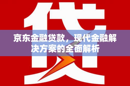 南宫京东金融贷款，现代金融解决方案的全面解析