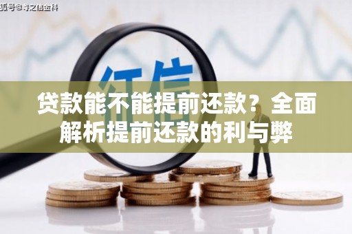 南宫贷款能不能提前还款？全面解析提前还款的利与弊