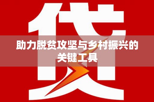 南宫助力脱贫攻坚与乡村振兴的关键工具